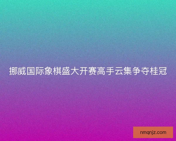 挪威国际象棋盛大开赛高手云集争夺桂冠